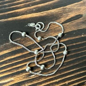 925 Box Chain Round Bead Choker Necklace